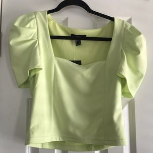 Forever 21 line green shirt